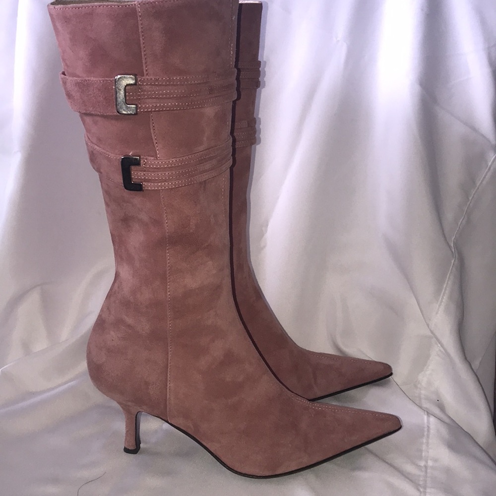 VIA SPIGA Dusty Pink Suedes Pointed Toe Bo…
